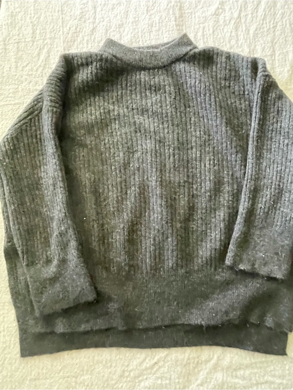 H&M Ribbed Mock Neck Sweater in Gray - Picture 2 of 5